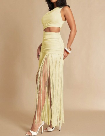 Rochie lunga SHEIN, galben deschis