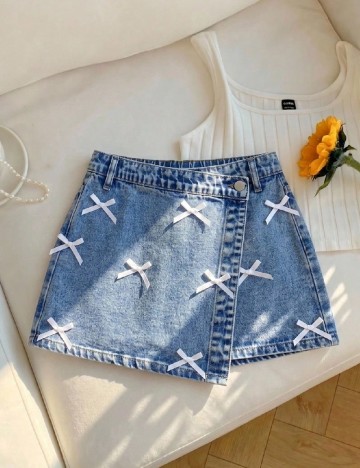 Fusta pantalon Shein Kids, albastru