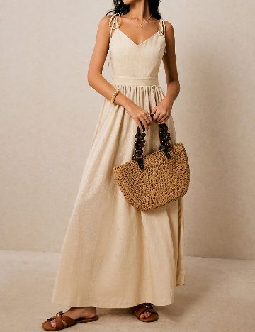 Rochie lunga Poeselle, bej