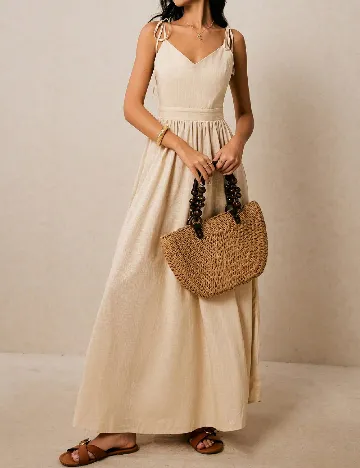 Rochie lunga Poeselle, bej