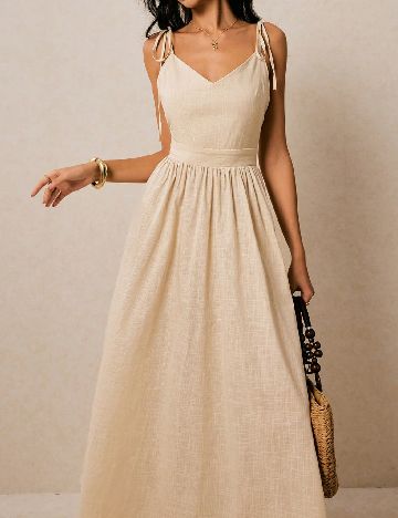 Rochie lunga Poeselle, bej