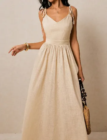 Rochie lunga Poeselle, bej