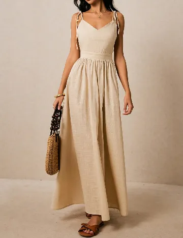 Rochie lunga Poeselle, bej