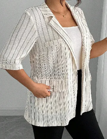 Blazer SHEIN CURVE, ecru