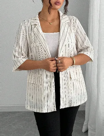Blazer SHEIN CURVE, ecru