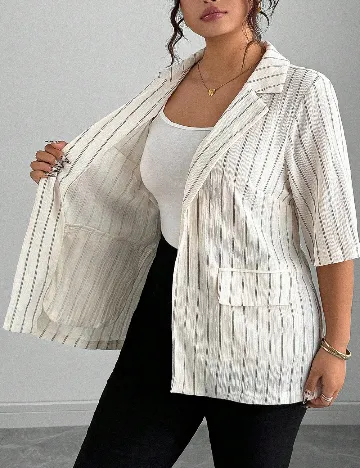Blazer SHEIN CURVE, ecru