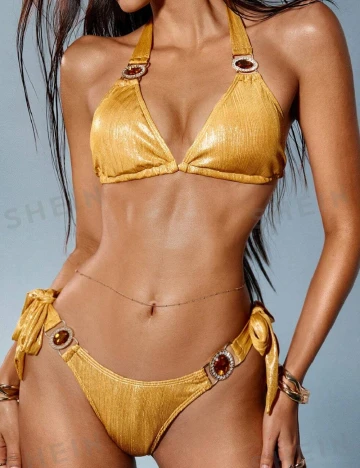Costum de baie SHEIN, auriu