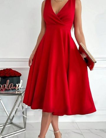 Rochie medie Janes, rosu