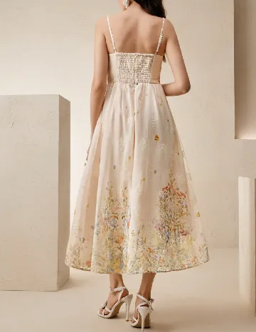 Rochie medie Anewsta, crem