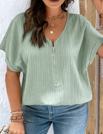 Bluza SHEIN CURVE, verde