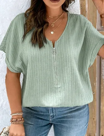 Bluza SHEIN CURVE, verde