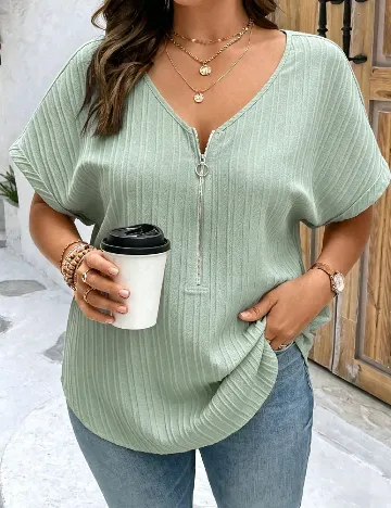 Bluza SHEIN CURVE, verde