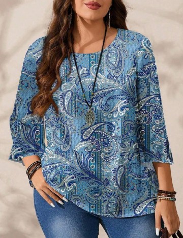 Bluza SHEIN CURVE, albastru