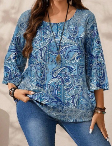 Bluza SHEIN CURVE, albastru