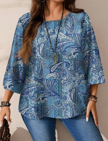Bluza SHEIN CURVE, albastru