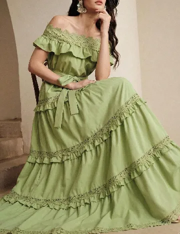 Rochie lunga Anewsta, verde