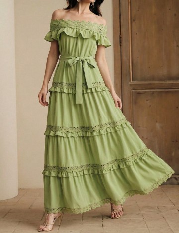 Rochie lunga Anewsta, verde