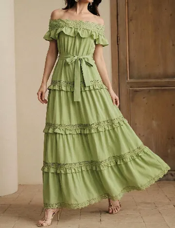 Rochie lunga Anewsta, verde