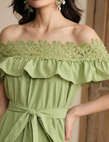 Rochie lunga Anewsta, verde
