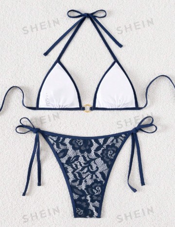 Costum de baie SHEIN, bleumarin