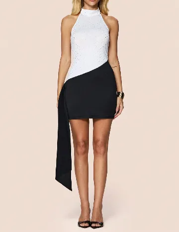 Rochie scurta SHEIN, alb/negru