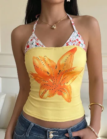 Top Shein Kids, galben