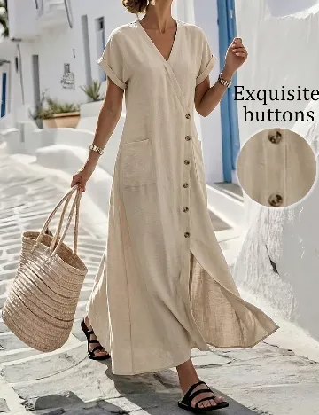 Rochie lunga SHEIN, crem