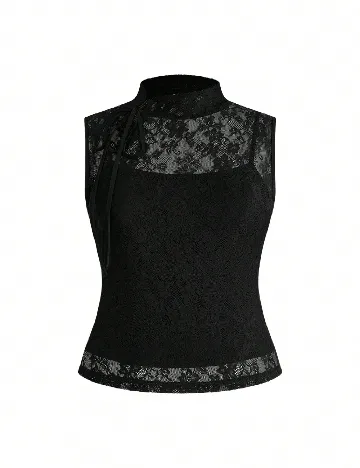 Top Romwe Plus Size, negru