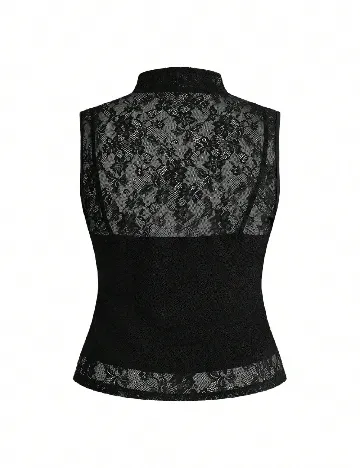 Top Romwe Plus Size, negru