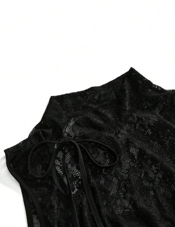 Top Romwe Plus Size, negru