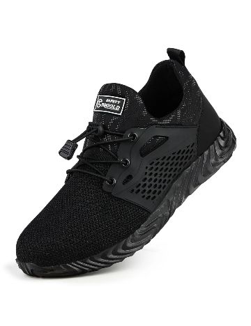 Adidasi imblaniti de protectie cu varf metalic TQGOLD, negru