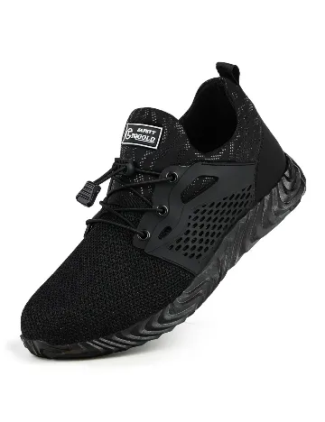Adidasi imblaniti de protectie cu varf metalic TQGOLD, negru