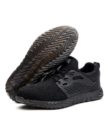 Adidasi imblaniti de protectie cu varf metalic TQGOLD, negru