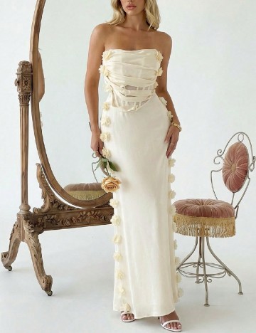Rochie lunga SHEIN, crem