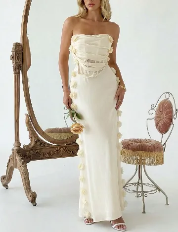 Rochie lunga SHEIN, crem