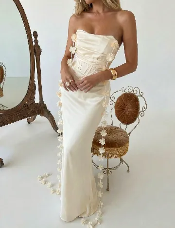 Rochie lunga SHEIN, crem