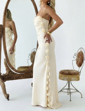 Rochie lunga SHEIN, crem