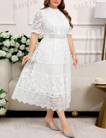 Rochie medie SHEIN CURVE, alb