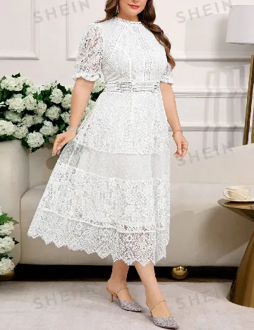 Rochie medie SHEIN CURVE, alb