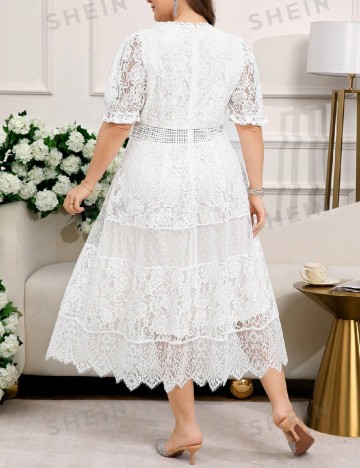 Rochie medie SHEIN CURVE, alb