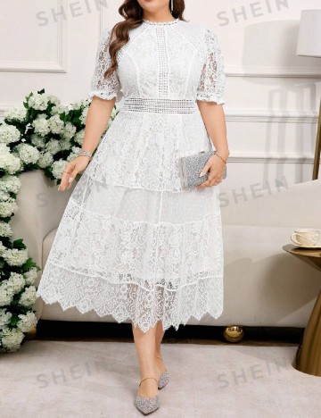 Rochie medie SHEIN CURVE, alb