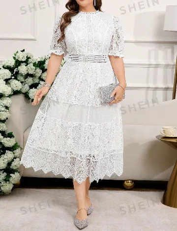 Rochie medie SHEIN CURVE, alb