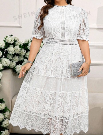 Rochie medie SHEIN CURVE, alb