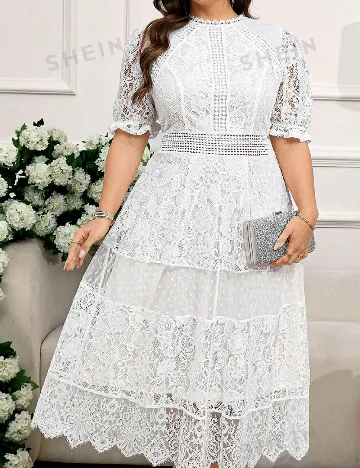 Rochie medie SHEIN CURVE, alb