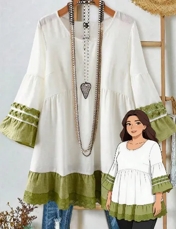 Bluza SHEIN CURVE, alb