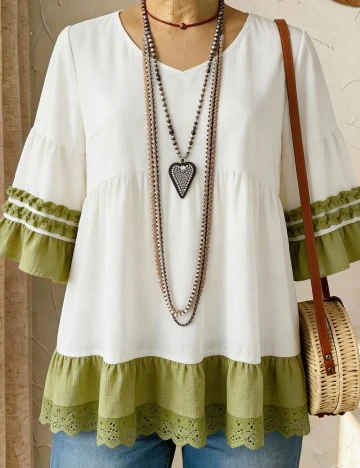 Bluza SHEIN CURVE, alb