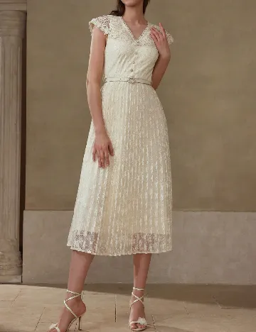 Rochie medie MOTF, crem