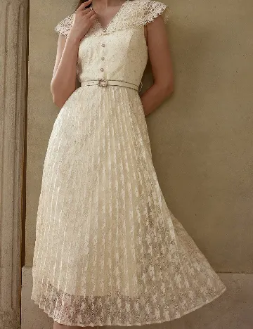 Rochie medie MOTF, crem