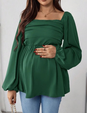 Bluza SHEIN Maternity, verde