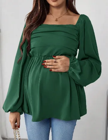 Bluza SHEIN Maternity, verde